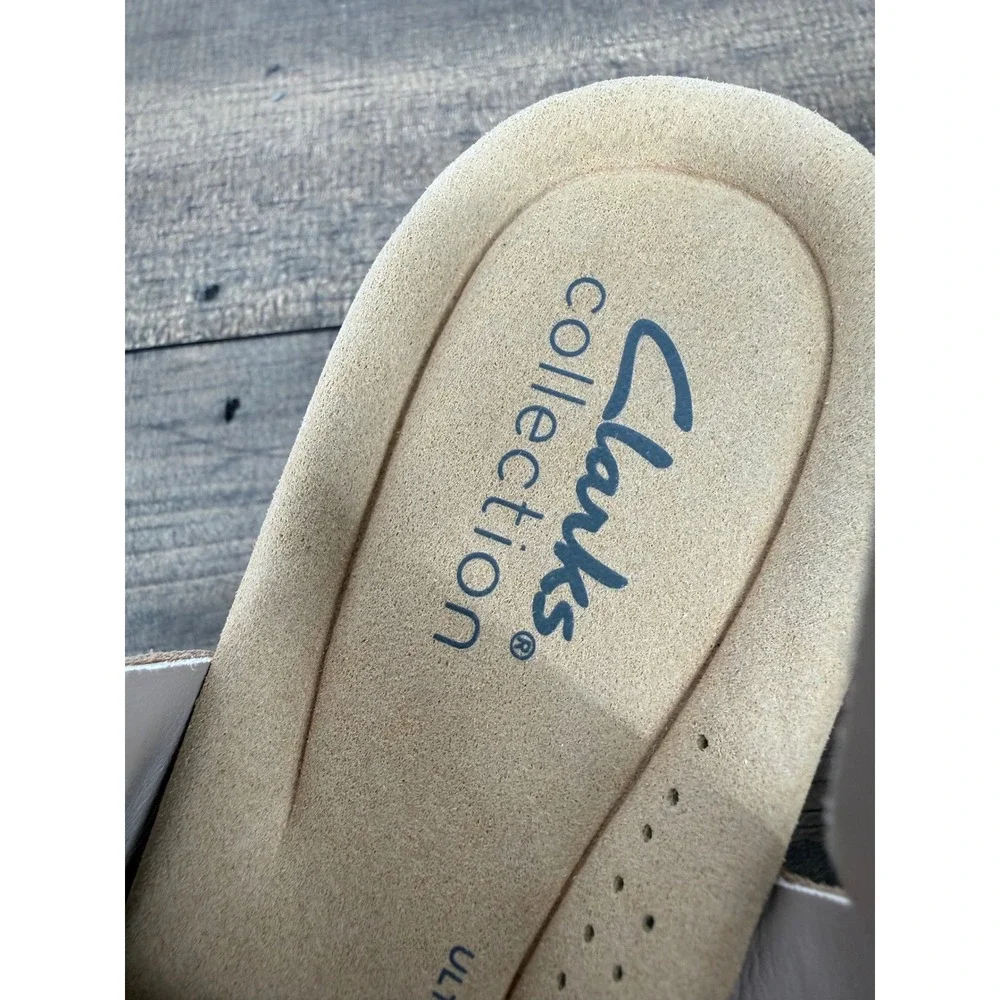 Clarks Collection Annadell Eirwyn Wedge Sandals Women's 8W Tan Cork Slingback